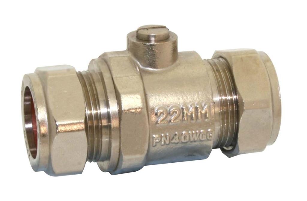 22mm HEAVY PATTERN CHROME ISOLATING VALVE