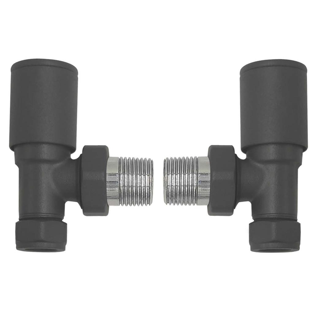 15mm ANGLED TOWEL WARMER VALVE TWIN ANTHRACITE
