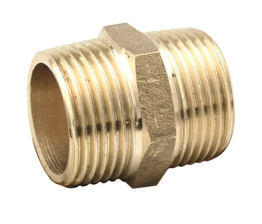 1/2" BRASS HEX NIPPLE