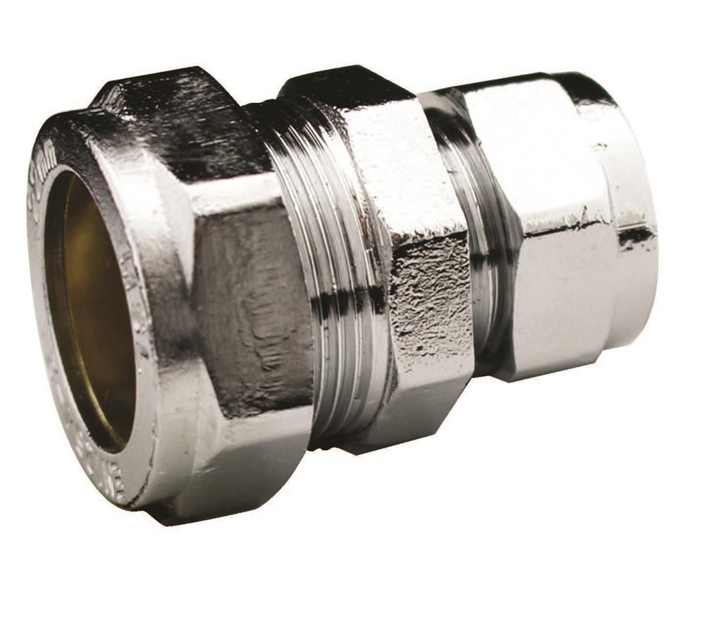 CHROME COMPRESSION 15mm x 12mm REDUCING COUPLING