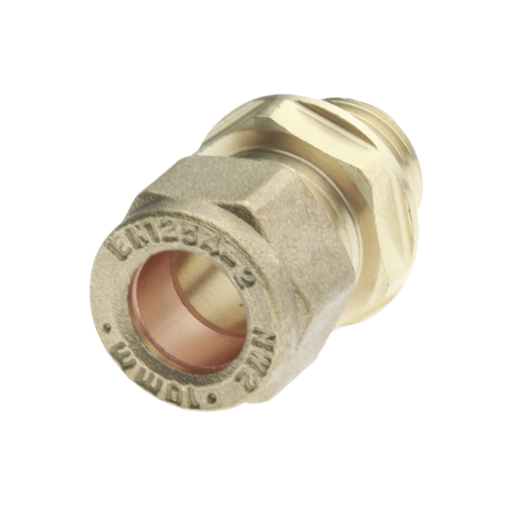 COMPRESSION 10mm x 1/4" STRAIGHT CONNECTOR MALE IRON