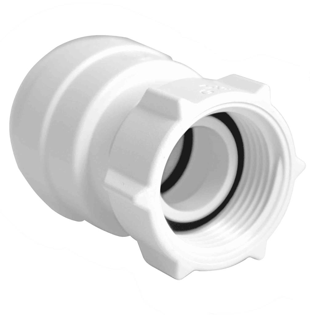 SPEEDFIT 15mm x 3/4" FI HAND TIGHT STRAIGHT TAP CONNECTOR WHITE