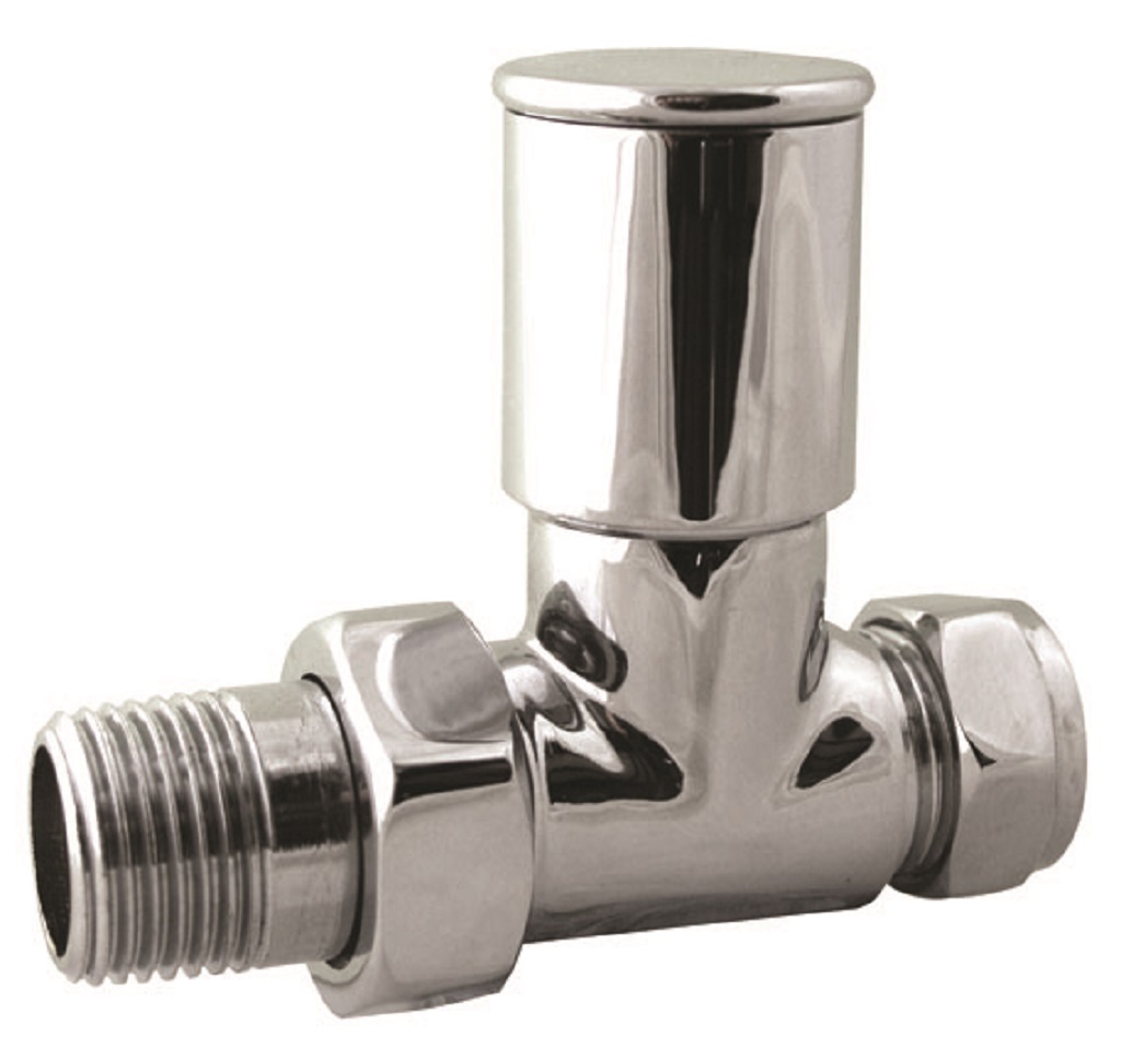 TOWEL WARMER VALVE STRAIGHT 15mm CHROME PAIR