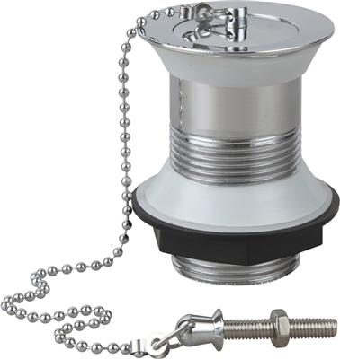 1 1/4" UNSLOTTED BASIN WASTE WITH CHROME PLUG, CHAIN & STAY