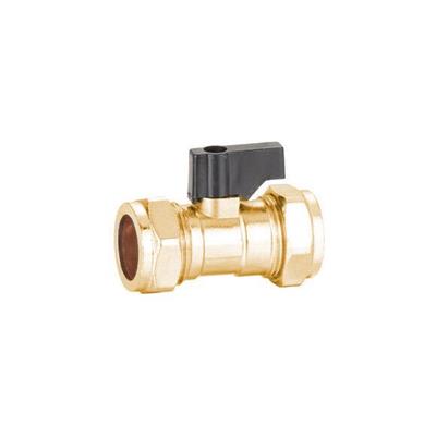 15mm BRASS ISOLATING VALVE & BLACK LEVER