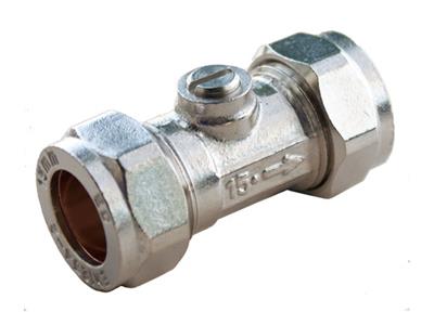 15mm CHROME ISOLATING VALVE 1/4" TURN