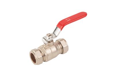 54mm LEVER BALL VALVE RED