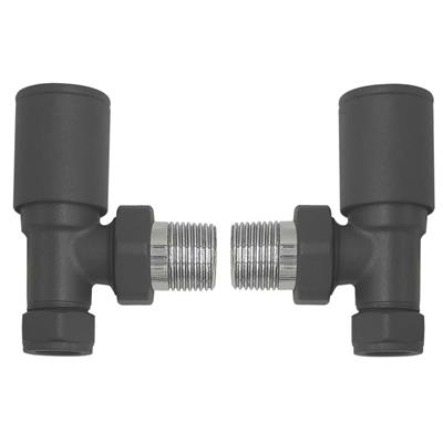 15mm ANGLED TOWEL WARMER VALVE TWIN ANTHRACITE