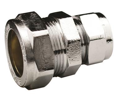CHROME COMPRESSION 15mm x 12mm REDUCING COUPLING