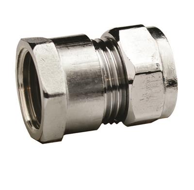 NEW Compression Coupler Female Chrome Plated 15mm x 1/2" Each 