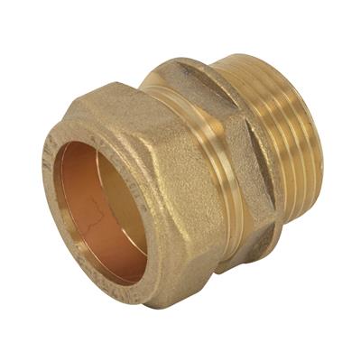 MALE IRON ELBOW COMPRESSION BRASS FITTING SIZE 22mm x 3/4" 