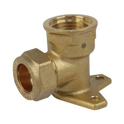 COMPRESSION 15mm x 1/2" WALL PLATE ELBOW