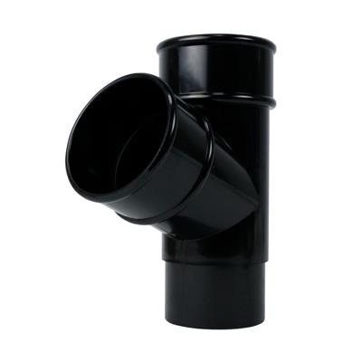 ROUND DOWNPIPE TEE/BRANCH 112 DEGREE OFFSET BLACK