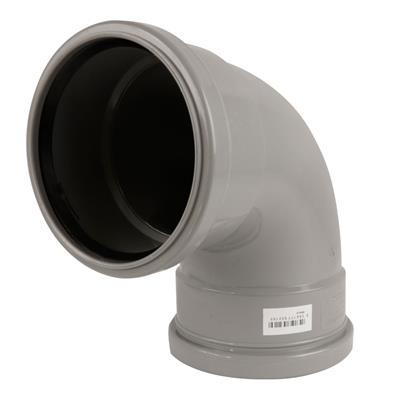 PACK OF 2 Double Socket Solvent Soil Pipe 90 Degree Bend Grey 