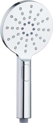 SHOWER HEAD/HANDSET WITH 3-WAY SELECT BUTTON TECHNOLOGY ROUND CHROME