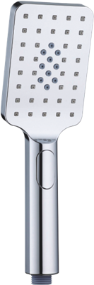 SHOWER HEAD/HANDSET WITH 3-WAY SELECT BUTTON TECHNOLOGY SQUARE CHROME