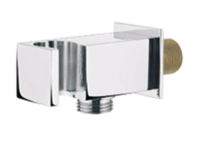 SHOWER WALL BRACKET & OUTLET SQUARE STRAIGHT CHROME