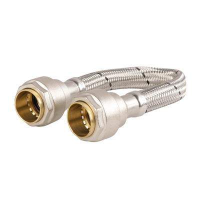 15mm x 15mm x 500mm METAL PUSH FIT FLEXIBLE TAP CONNECTOR 