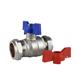 22MM BUTTERFLY BALL VALVE DUAL HANDLES RED & BLUE