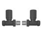 15mm STRAIGHT TOWEL WARMER VALVE TWIN ANTHRACITE