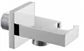 SHOWER WALL BRACKET & OUTLET FLAT SQUARE STRAIGHT CHROME