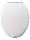 SOFT CLOSE TOILET SEAT WHITE WITH PLASTIC HINGES